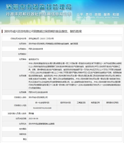 深圳市誠興百貨銷售過期食品案 酸菜與酸奶酒的警示與反思